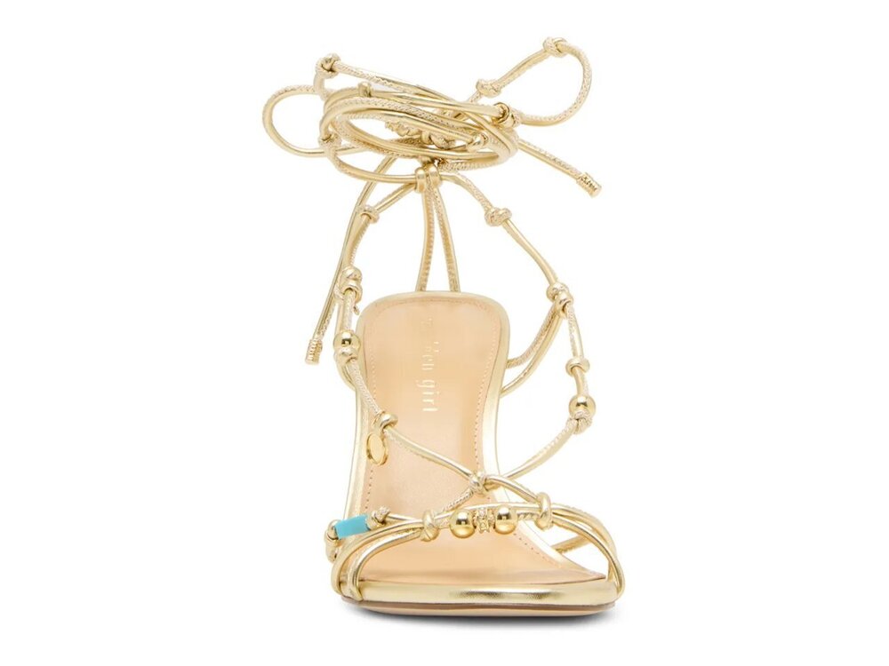 NWT Madden Girl - Gold Viennaa Lace-Up Stiletto Sandal - 8